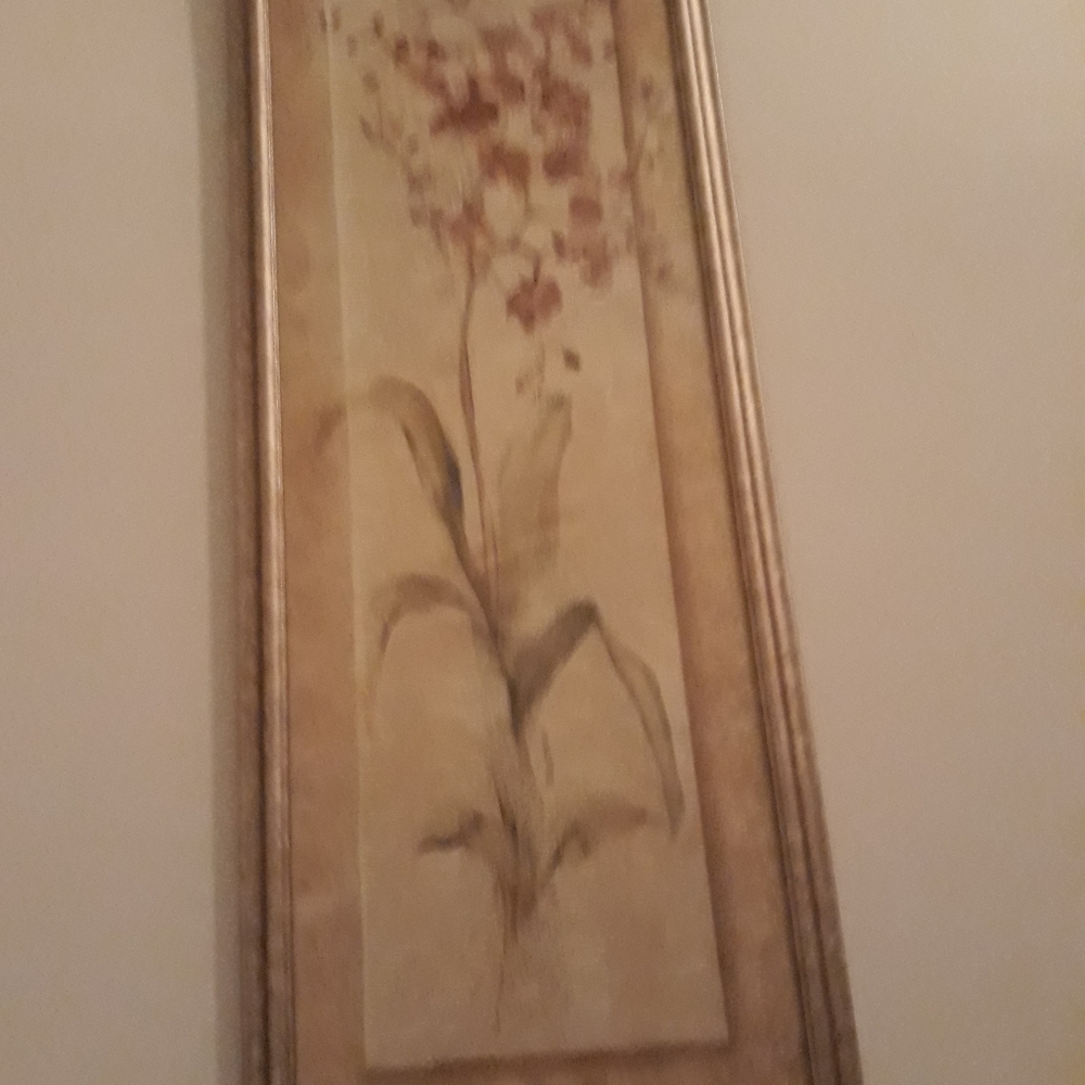 3 oblong painted flowers